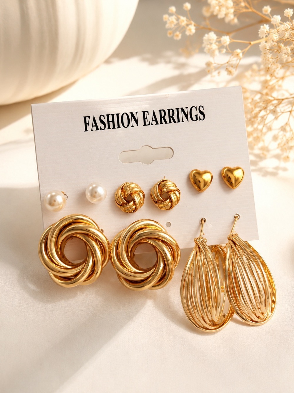 Gold Multi-Pair Earring Set